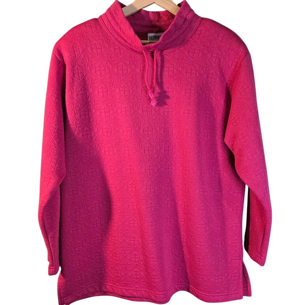 Koret Sport XL Mockneck Magenta Patterned Sweater [335]